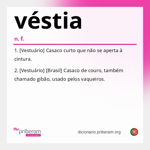 Significado de véstia