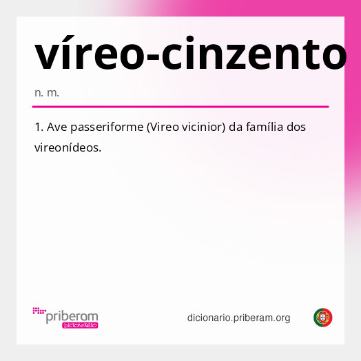 Significado de víreo-cinzento