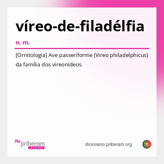 Significado de víreo-de-filadélfia
