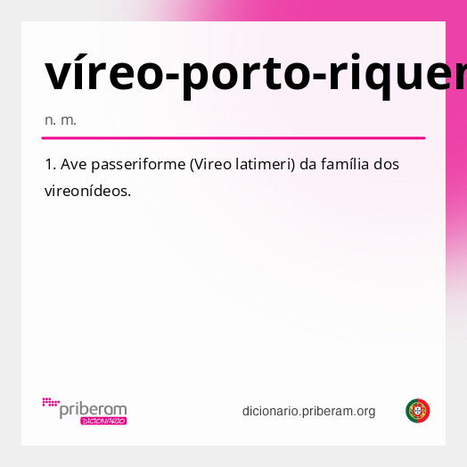 Significado de víreo-porto-riquenho