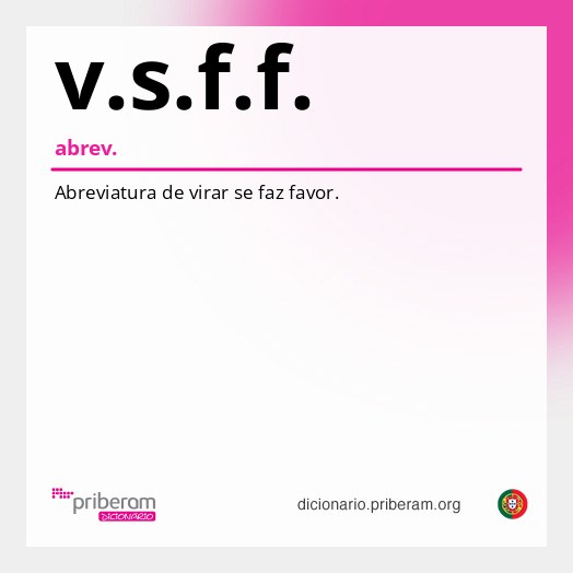Significado de v.s.f.f.