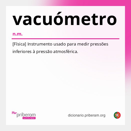 Significado de vacuómetro