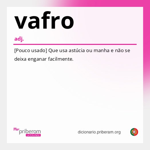 Significado de vafro