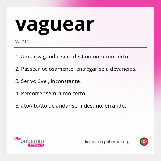 Significado de vaguear