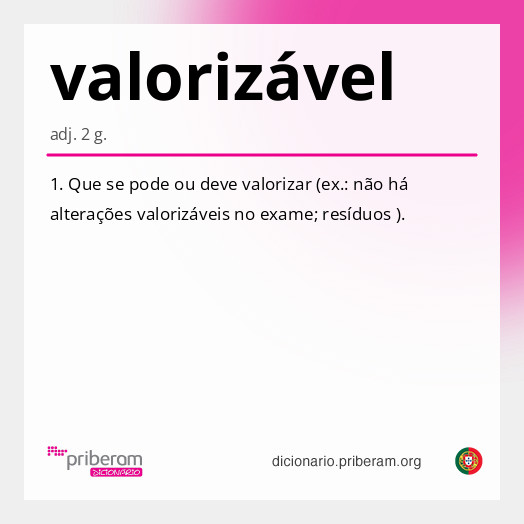 Significado de valorizável