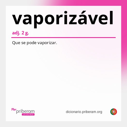Significado de vaporizável