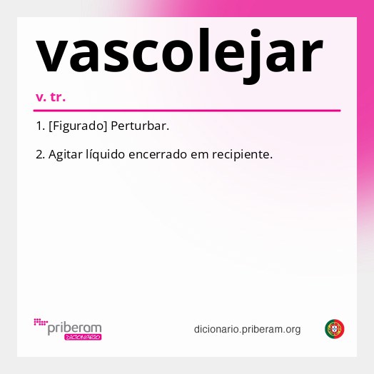 Significado de vascolejar