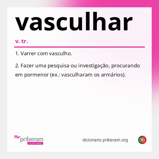 Significado de vasculhar