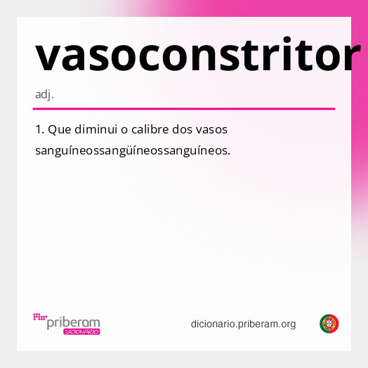 Significado de vasoconstritor
