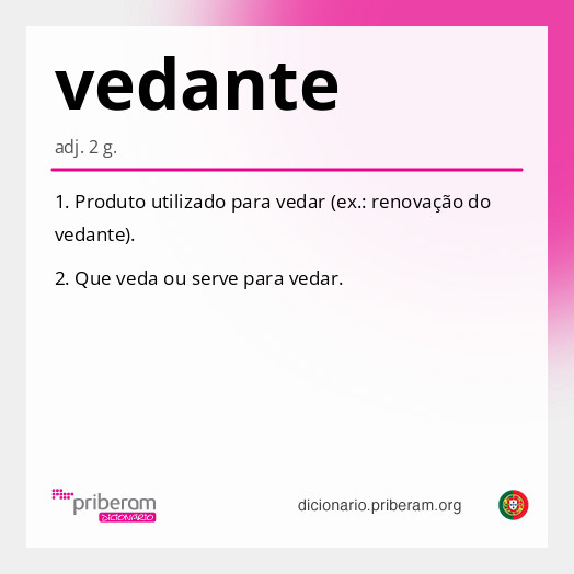 Significado de vedante