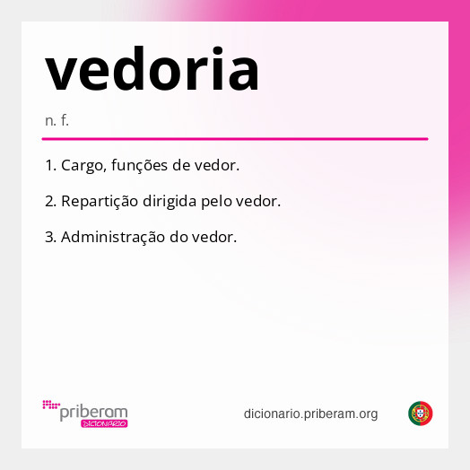 Significado de vedoria