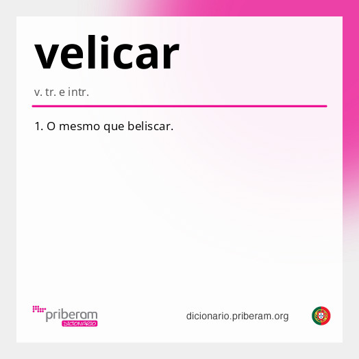 Significado de velicar