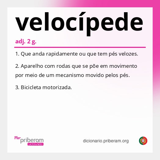Significado de velocípede