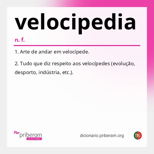 Significado de velocipedia
