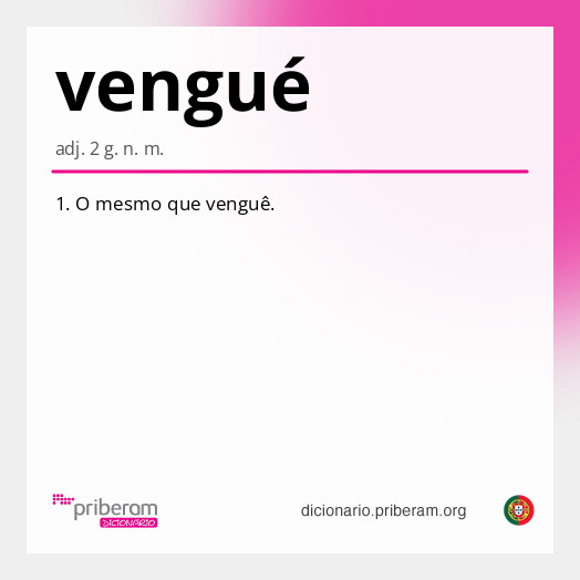 Significado de vengué