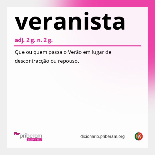 Significado de veranista