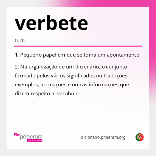 Significado de verbete