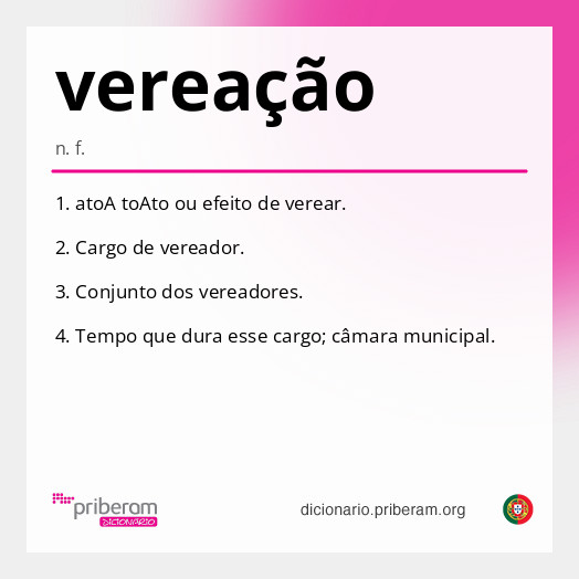 Significado de vereação