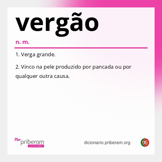 Significado de vergão