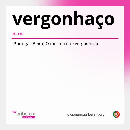 Significado de vergonhaço