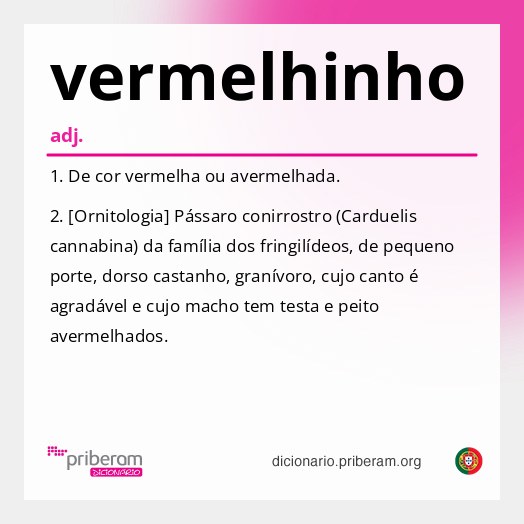 Significado de vermelhinho