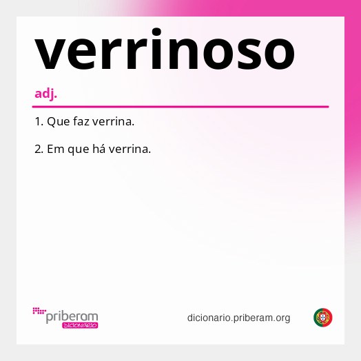 Significado de verrinoso
