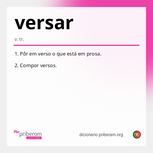 Significado de versar