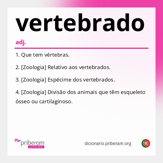 Significado de vertebrado