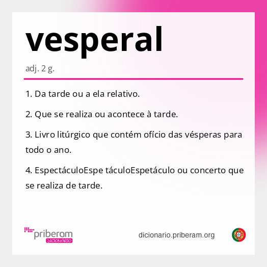 Significado de vesperal