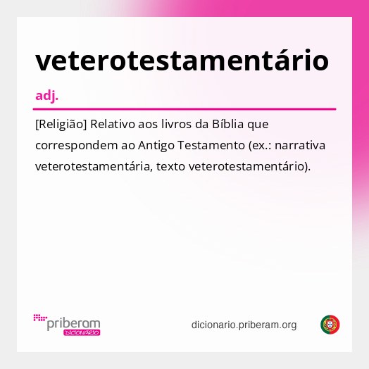 Significado de veterotestamentário