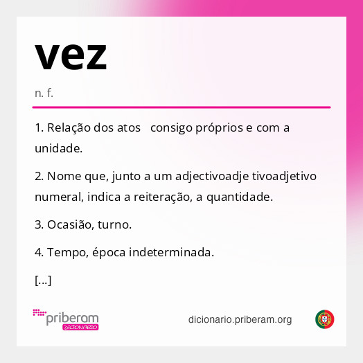 Significado de vez
