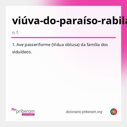 Significado de viúva-do-paraíso-rabilarga