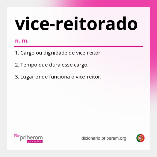 Significado de vice-reitorado