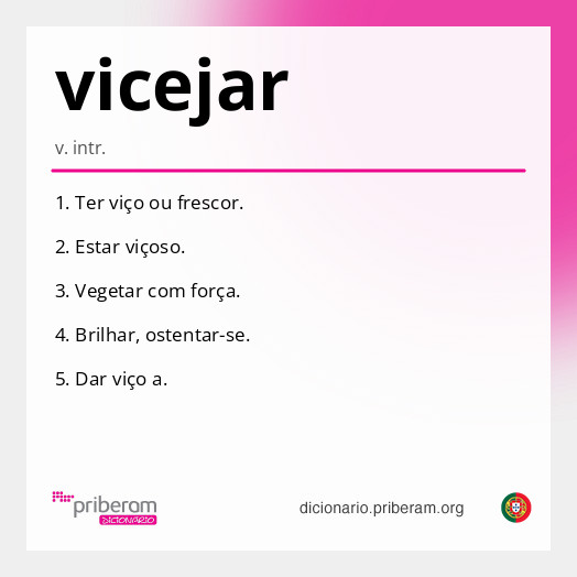 Significado de vicejar