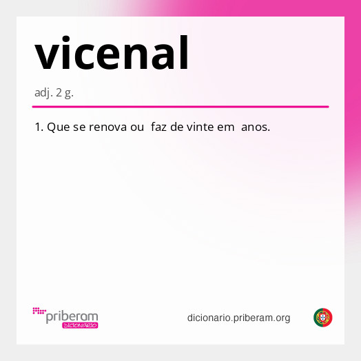 Significado de vicenal