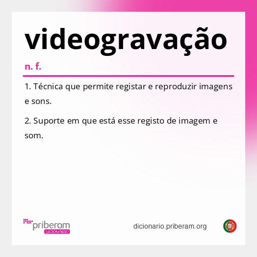 Significado de videogravação