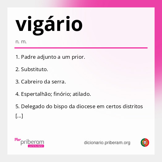Significado de vigário
