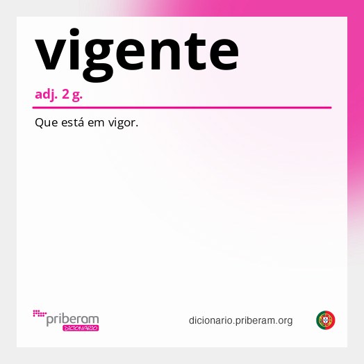 Significado de vigente
