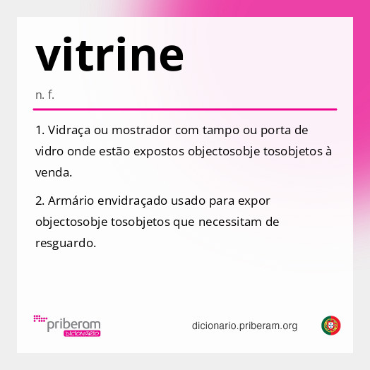 Significado de vitrine