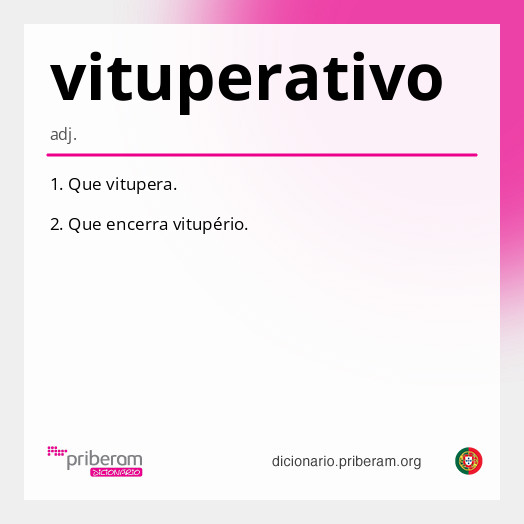 Significado de vituperativo