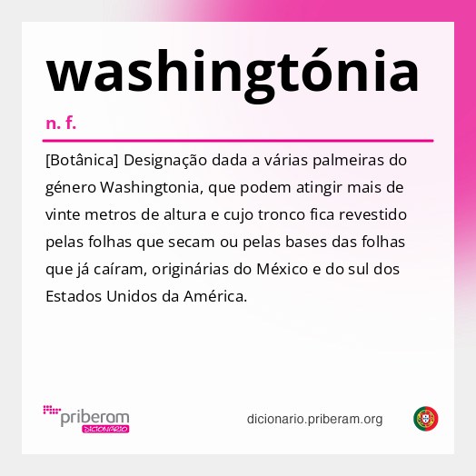 Significado de washingtónia