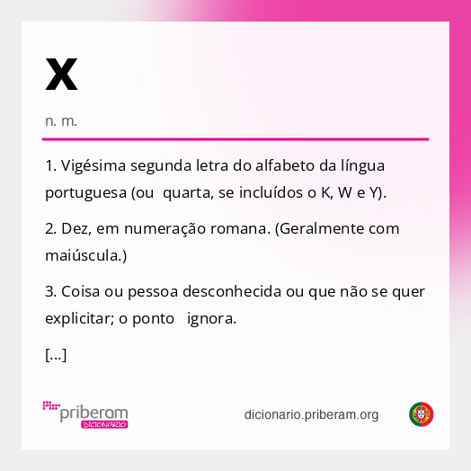 Significado de x