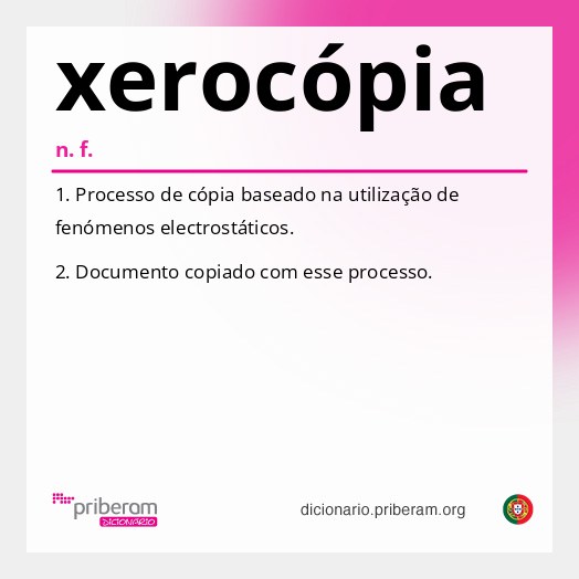Significado de xerocópia