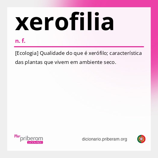 Significado de xerofilia