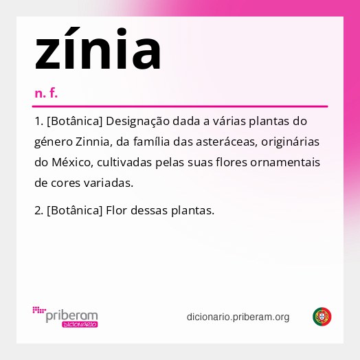 Significado de zínia