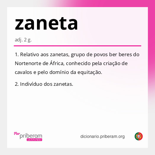 Significado de zaneta
