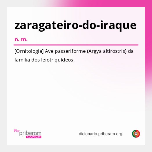 Significado de zaragateiro-do-iraque