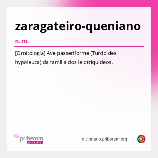 Significado de zaragateiro-queniano