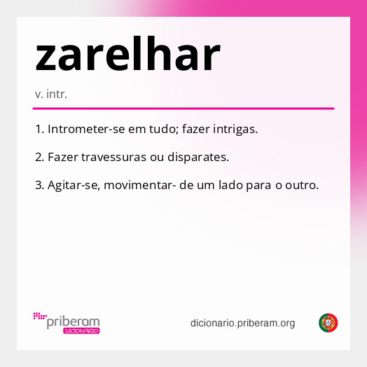 Significado de zarelhar