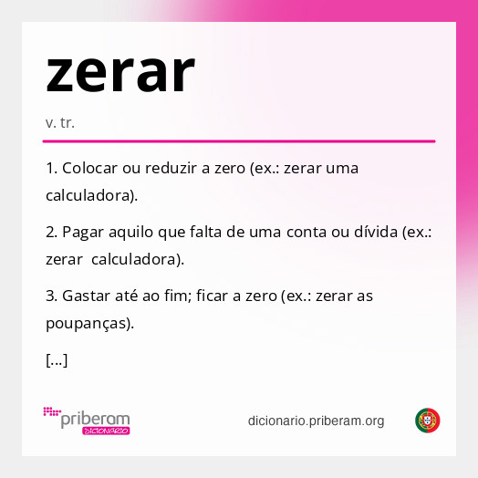 Significado de zerar